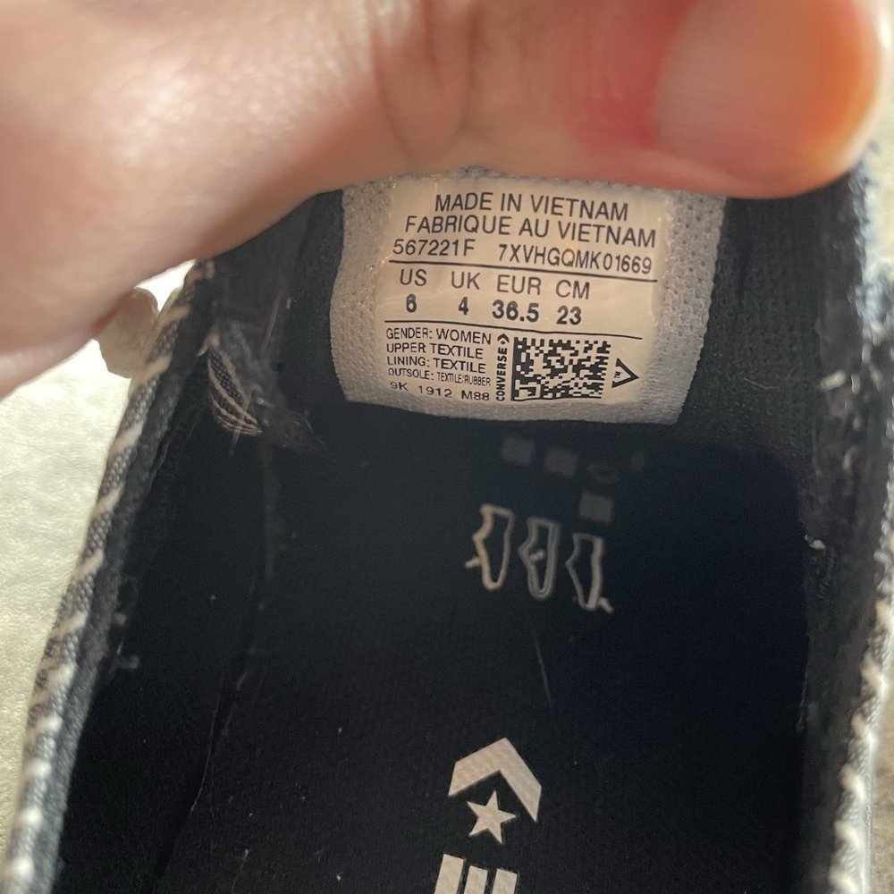 Converse Black and White Striped Sneakers - Picture 9 of 9